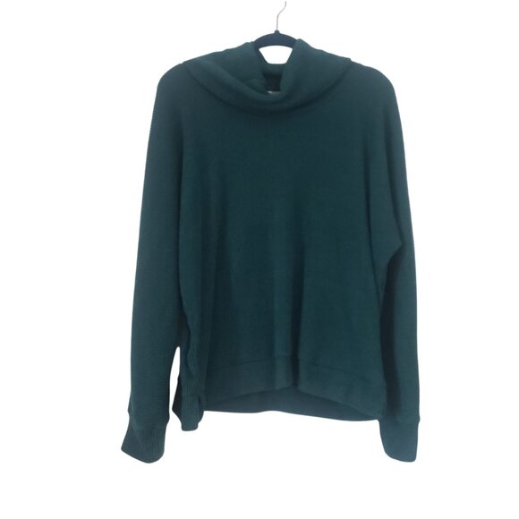 French Laundry Womens Cowl Turtlneck Sweater Size‎ L Green Cozy Lagenlook Casual - Picture 1 of 7
